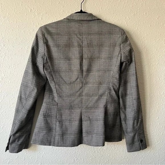 ZARA Tailored Plaid Professional Blazer Jacket Size 2 Grey - Picture 2 of 8